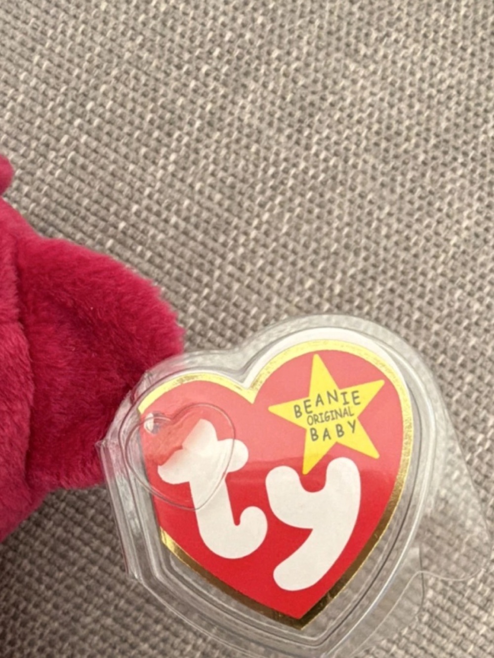 Rare TY Red Bear with White Heart Plush with errors - Picture 8 of 10